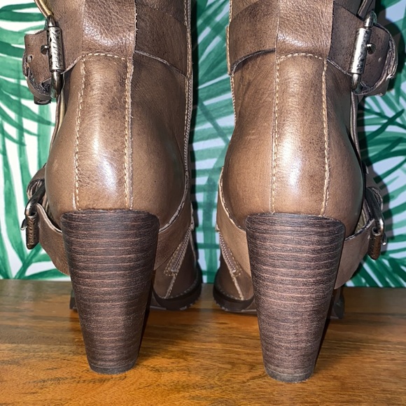 Miz Mooz Sasha Brown Leather Faux Fur Lined Boots Women’s 8 - Picture 6 of 11